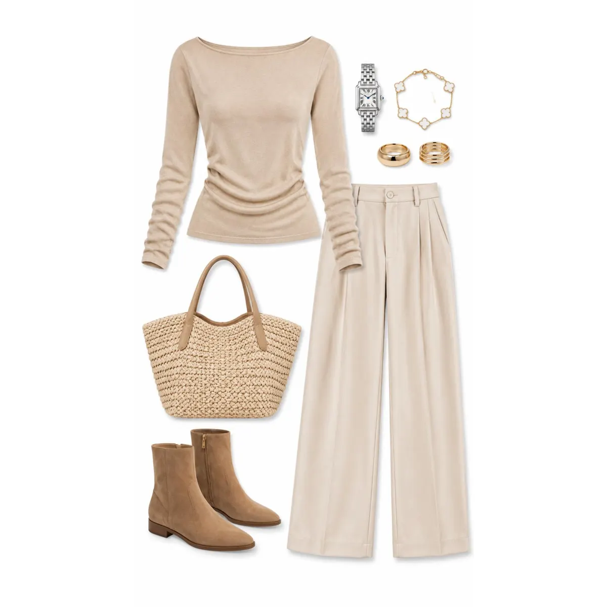 Top Cachemire — Beige — vue 2