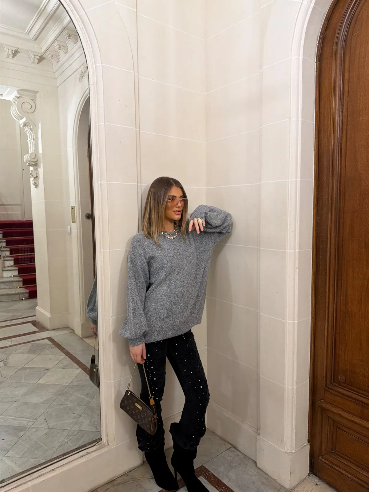 Pull Ninon — Gris — vue 3