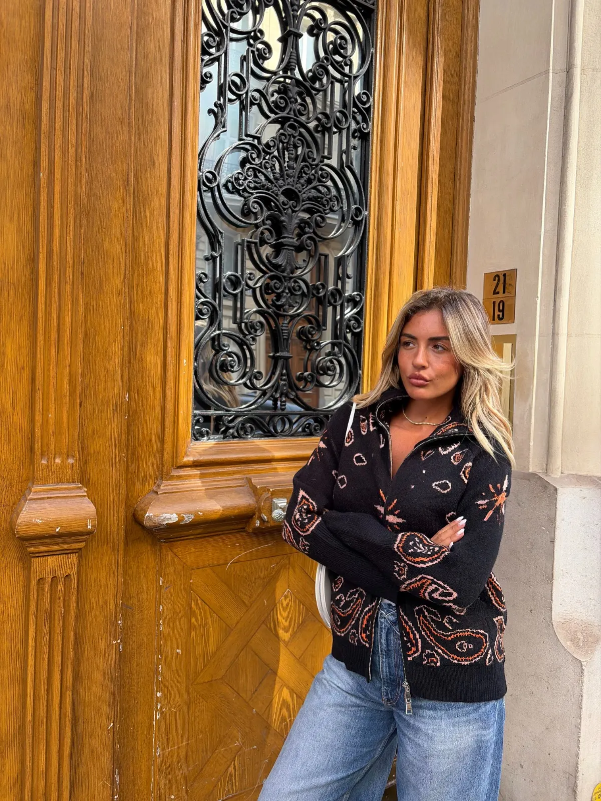 Gilet Deva — Noir orange — vue 3