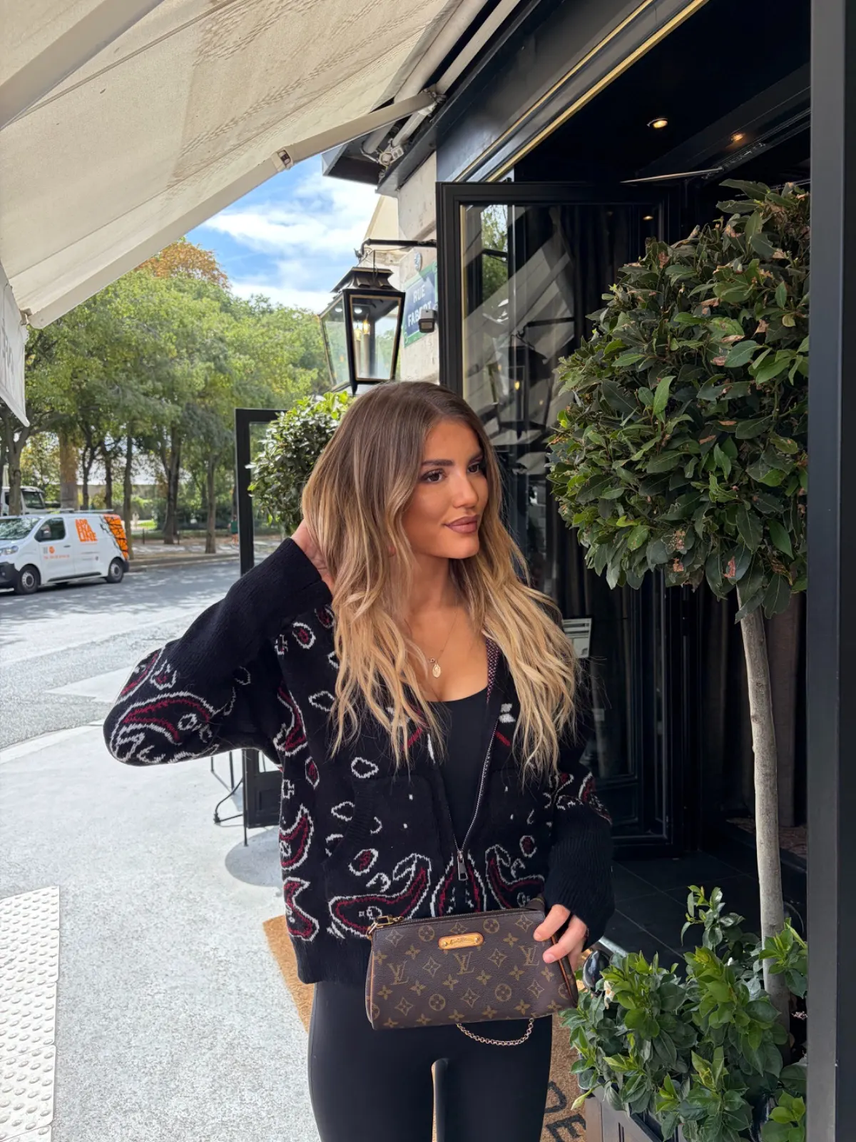Gilet Deva — Noir et bordeau — vue 2