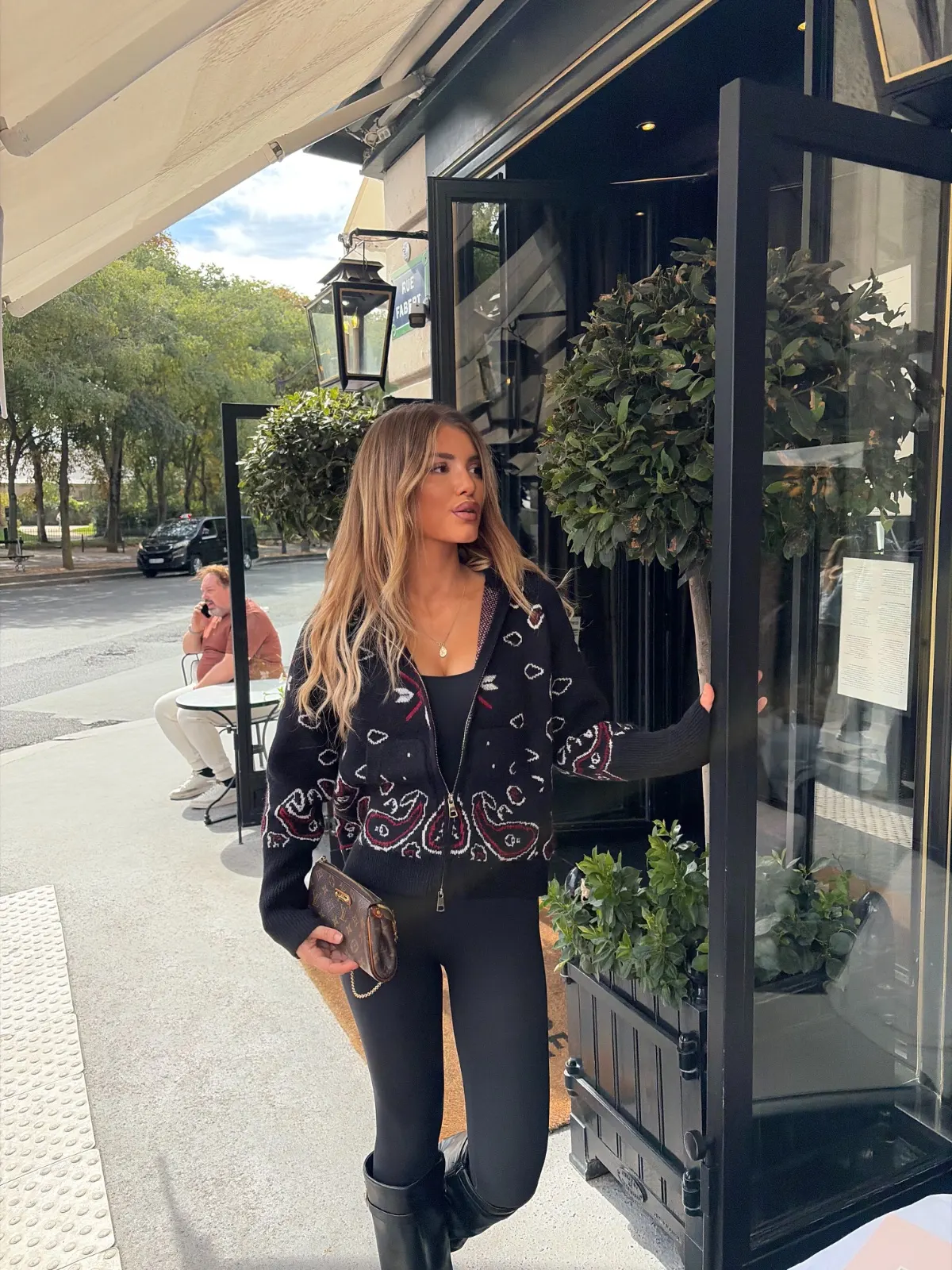 Gilet Deva — Noir et bordeau — vue 3