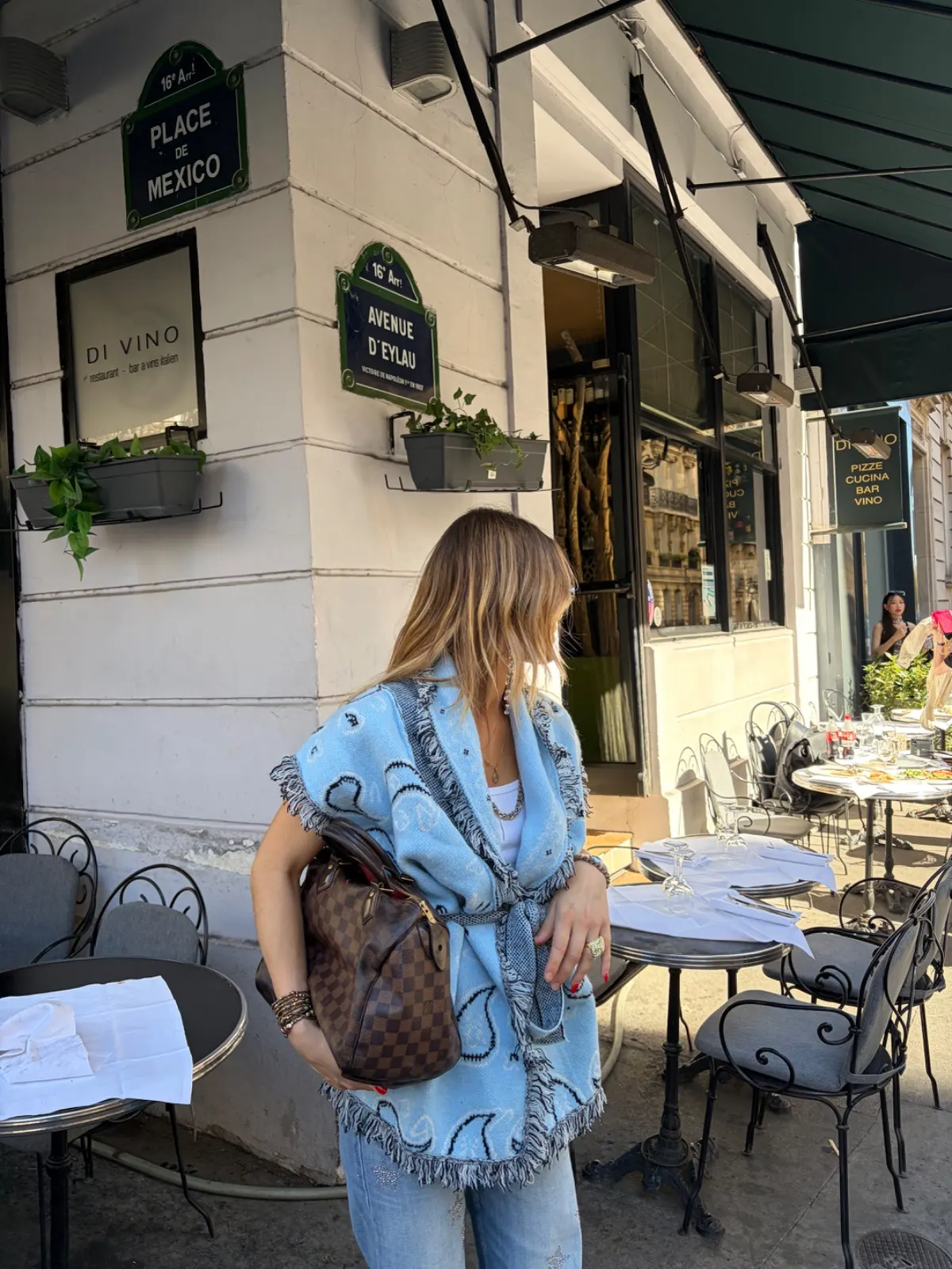 Manteau Kimono Bandana — Bleu ciel — vue 4