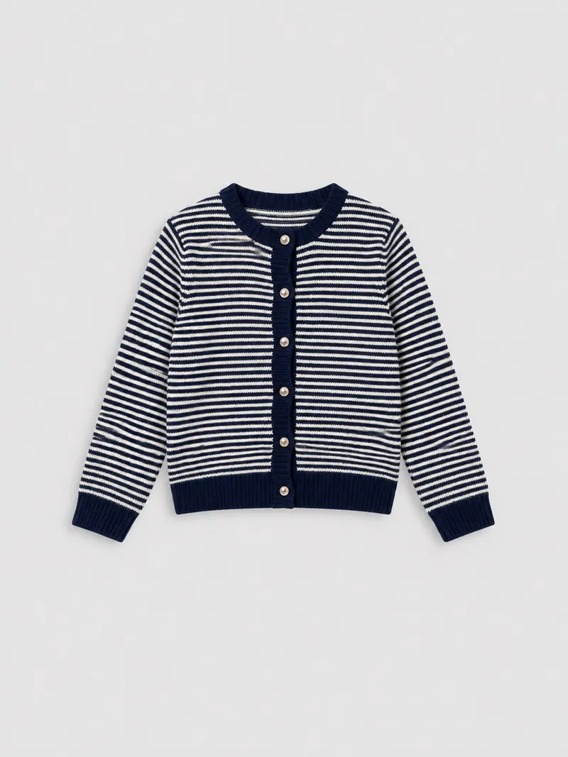 Pull Chacha bouton — Bleu marine
