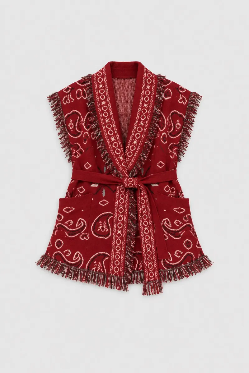 Manteau Kimono Bandana — Bordeau