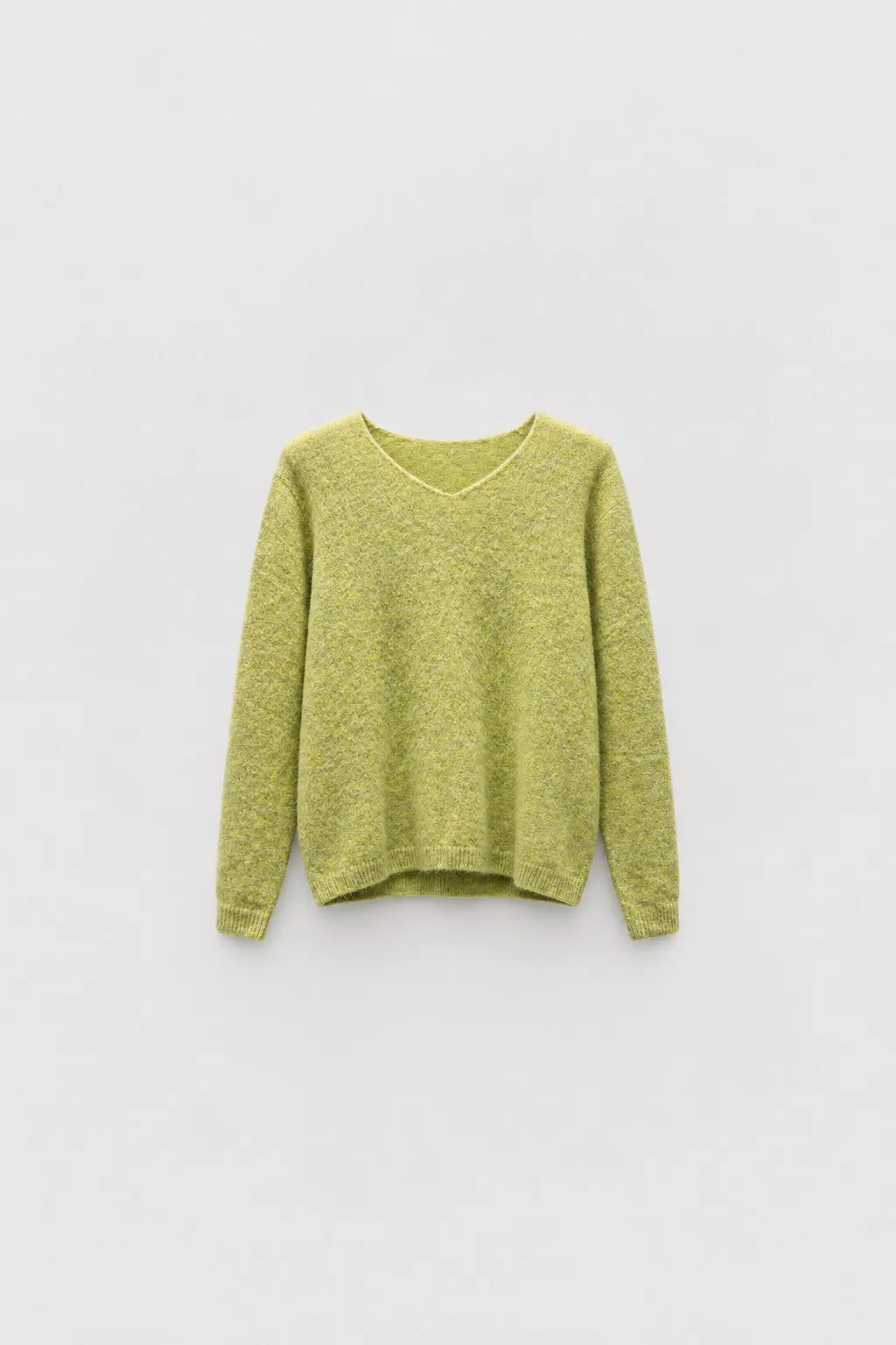 Pull Alpaga Col V — Vert
