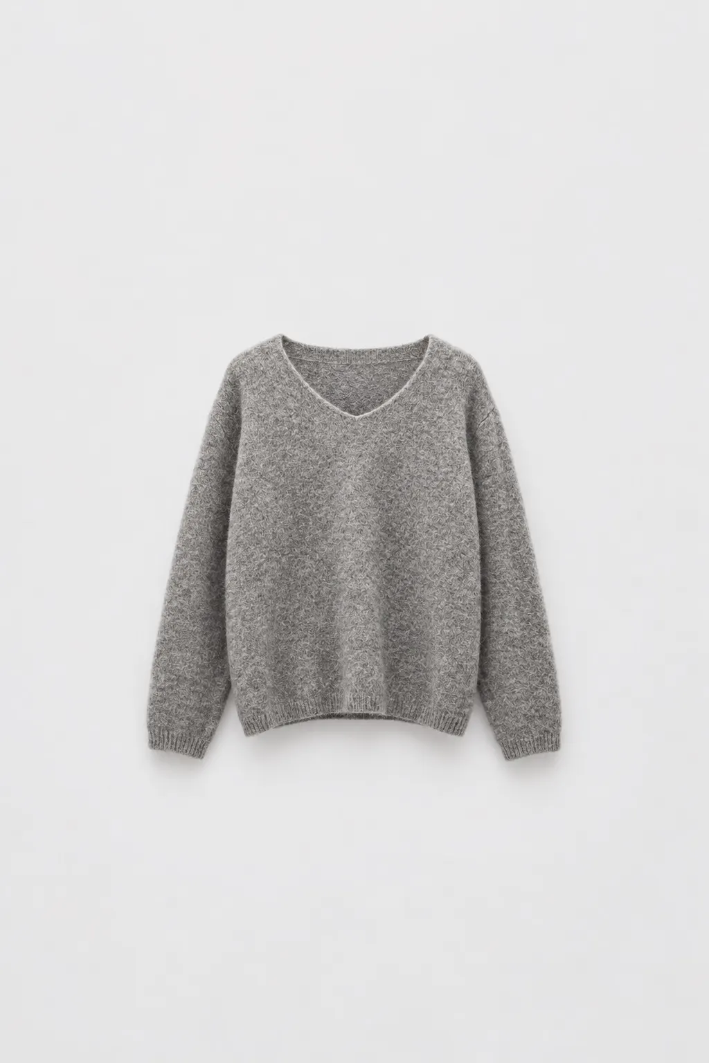 Pull Alpaga Col V — Gris