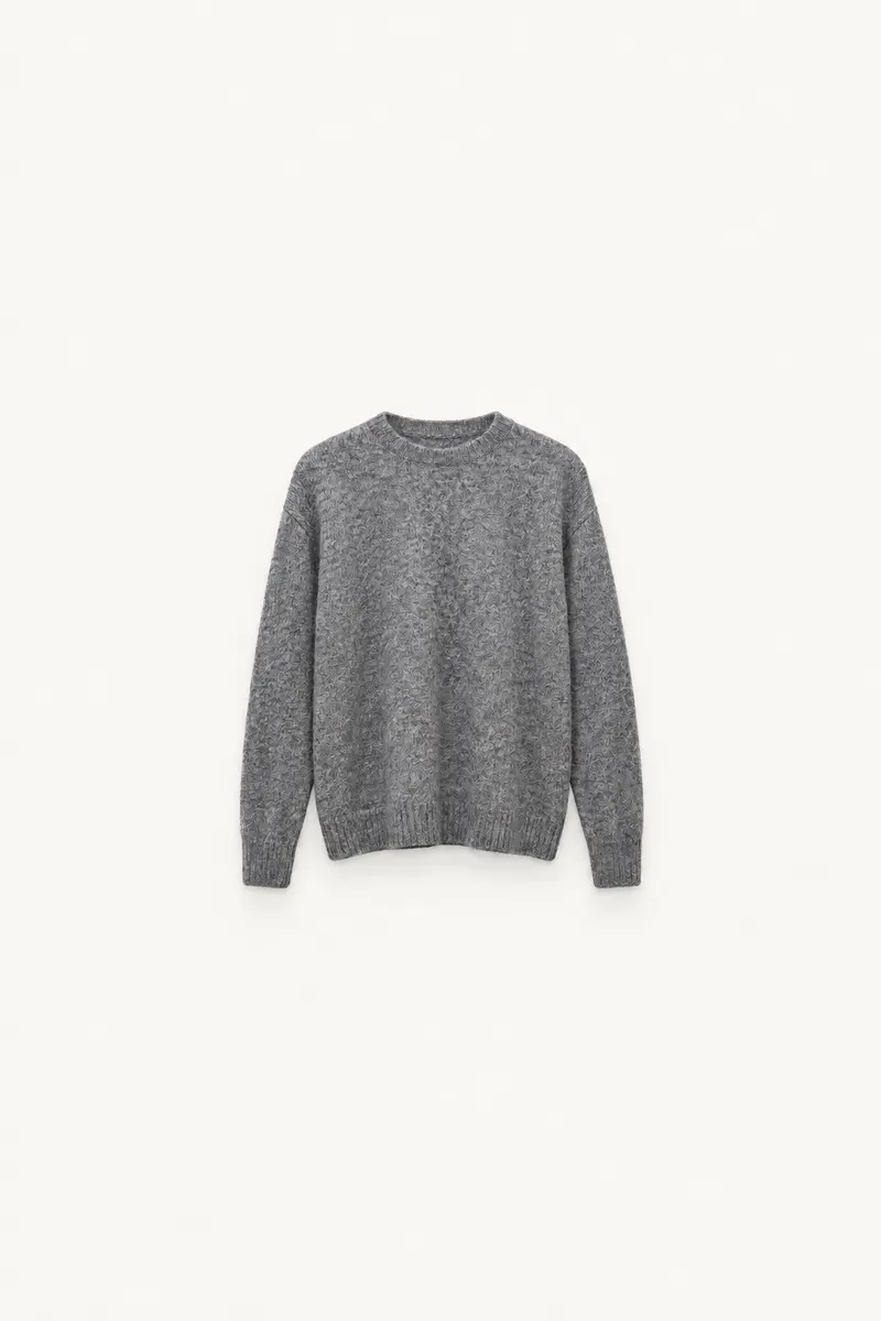 Pull Alpaga Col rond — Gris