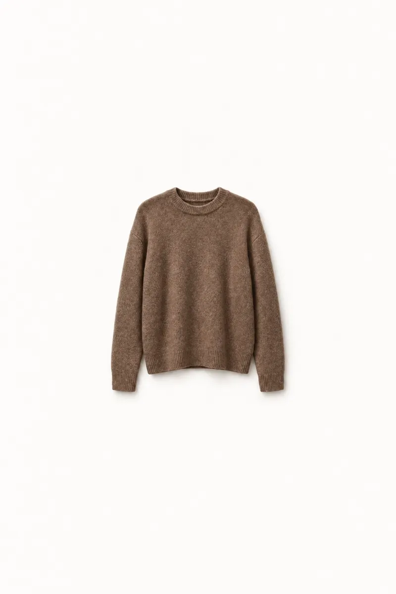 Pull Alpaga Col rond — Marron