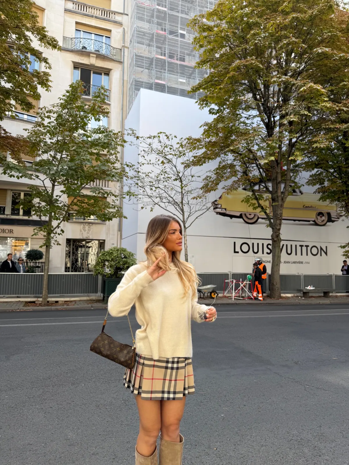 Pull Alpaga Col rond — Camel — vue 3