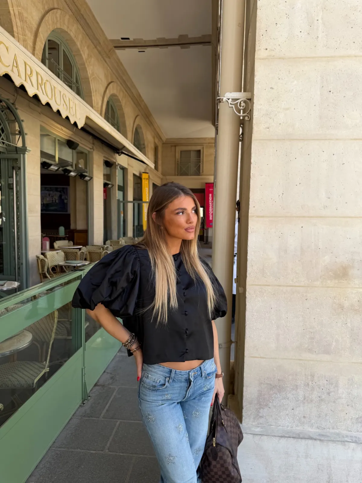 Blouse Satinée — Noir — vue 2