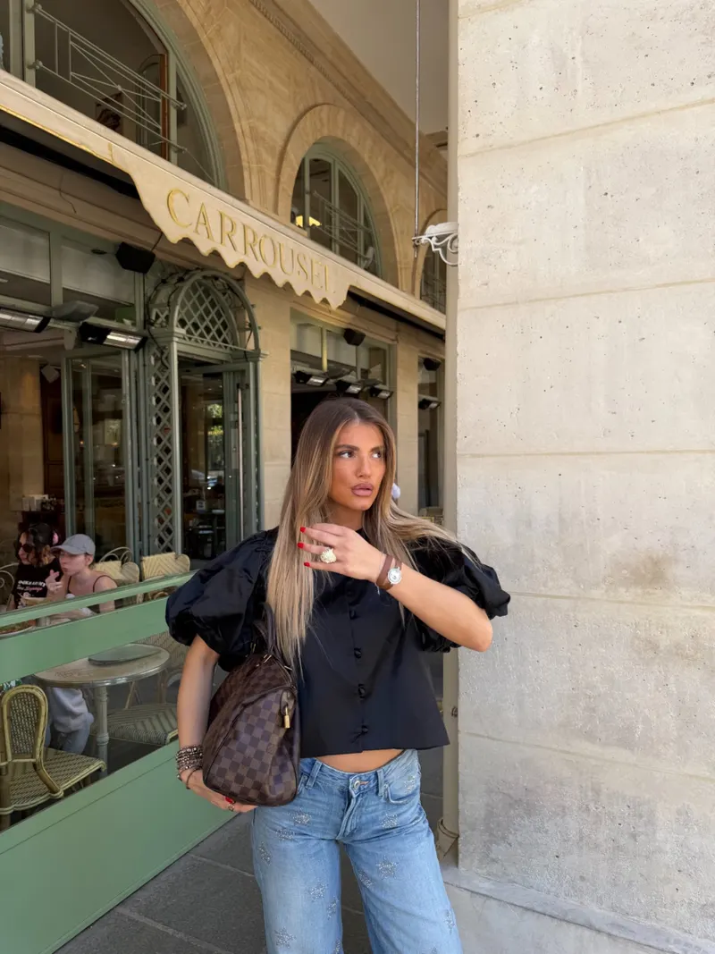 Blouse Satinée — Noir