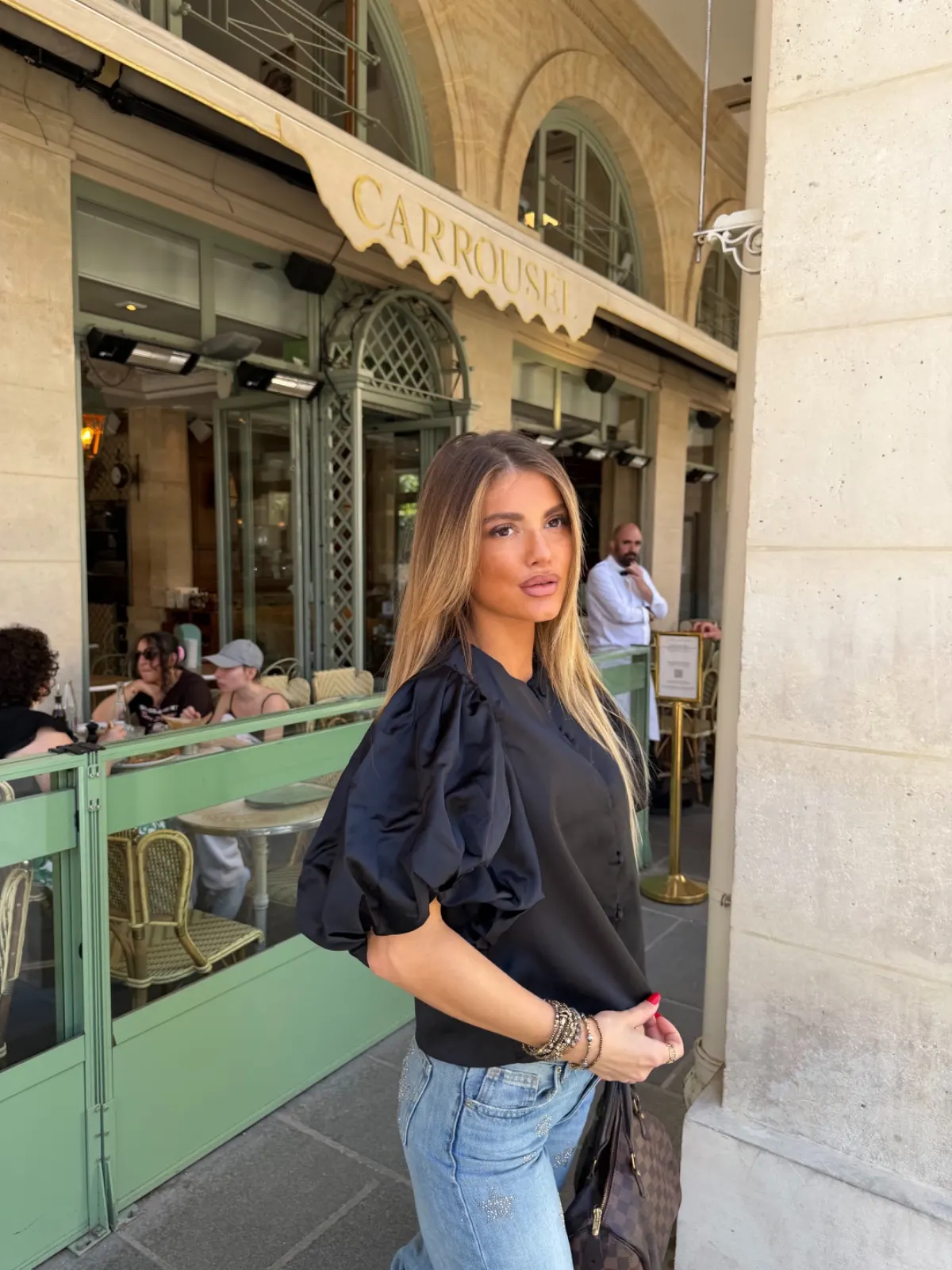 Blouse Satinée — Noir — vue 3