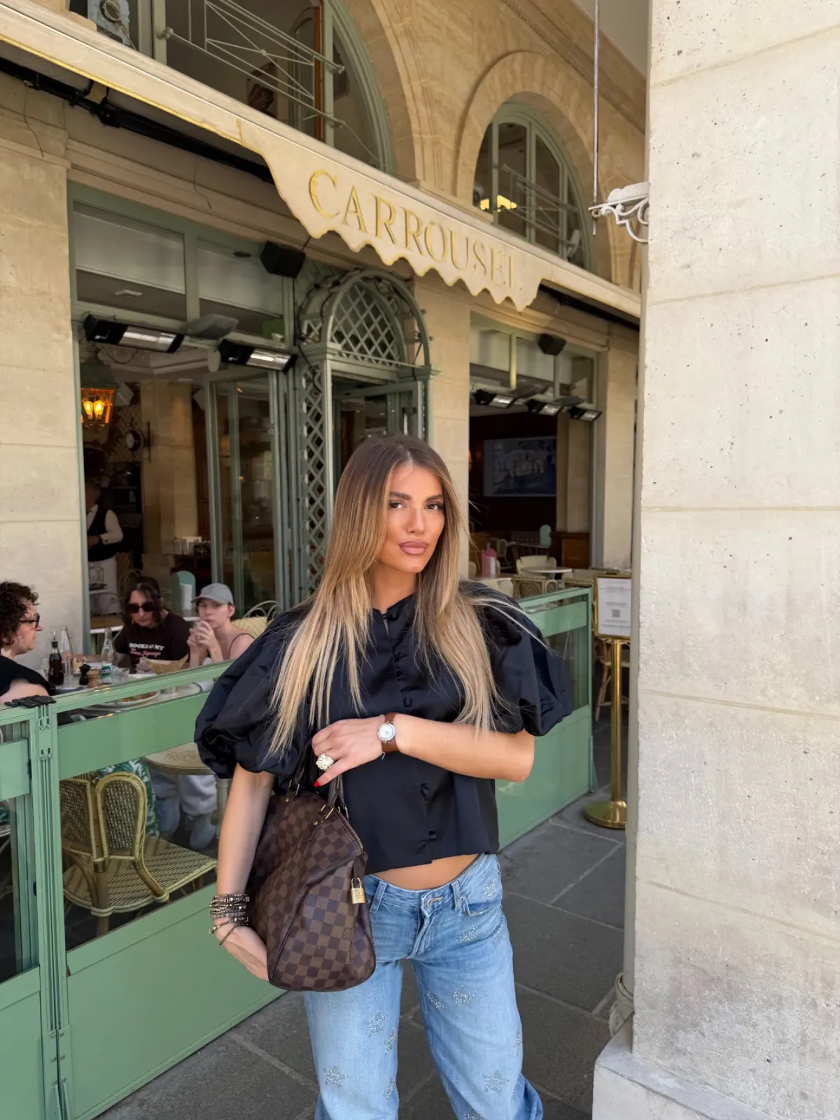 Blouse Satinée — Noir — vue 4