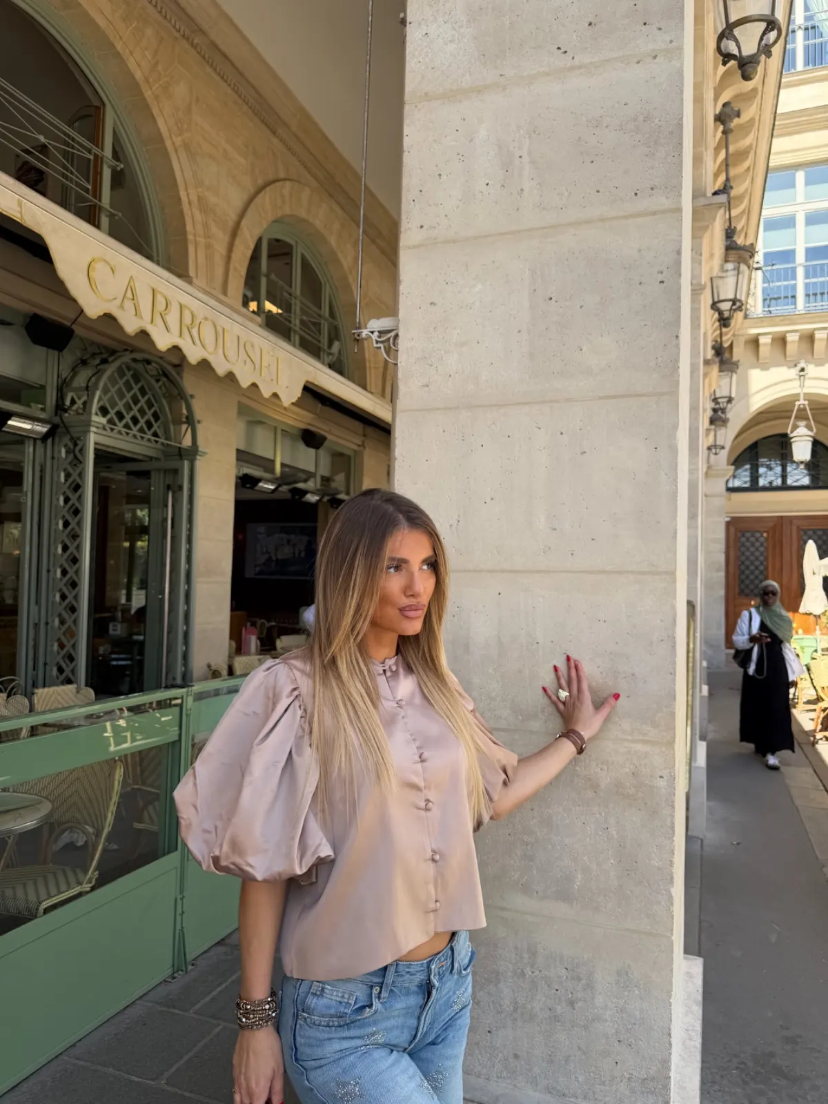 Blouse Satinée — Doré — vue 3
