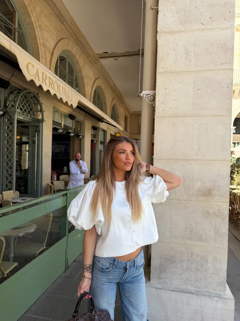 Blouse Satinée — Blanc