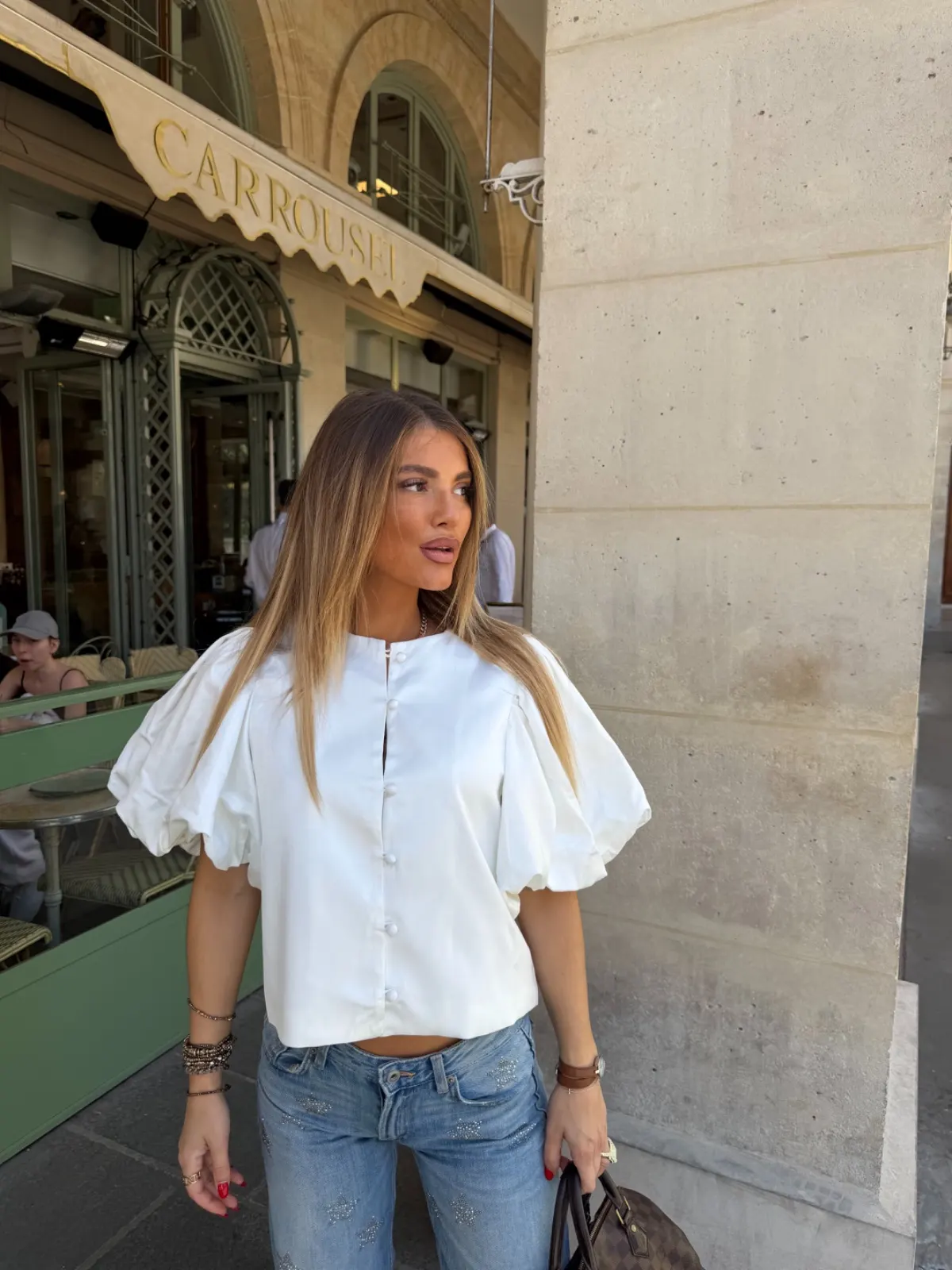 Blouse Satinée — Blanc — vue 2